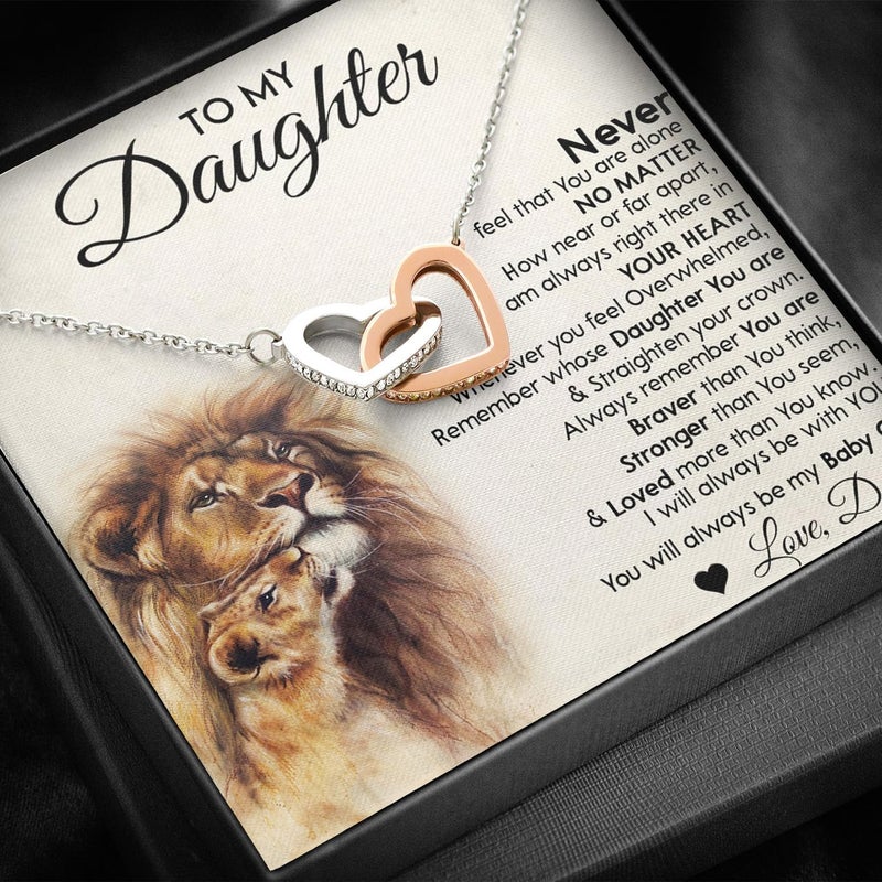 Larvincy To My Daughter Necklace From Dad With Heartfelt Message & Elegant Box, Gifts For Daughter From Father, Beautiful Jewelry Gift From Love Daddy On Graduation, Birthday, Wedding, Christmas - Image 3